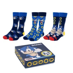 Homem*SONIC Pack 3 Meias Azul